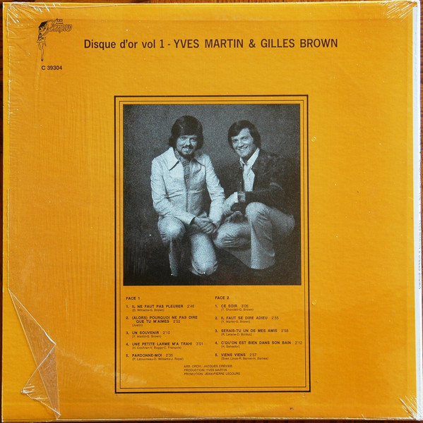 Yves Martin / Gilles Brown - Disque D'Or Vol.1 | Les Disques Campus (C 39304) - 2 Yves Martin / Gilles Brown - Disque D'Or Vol.1 | Les Disques Campus (C 39304) - 2