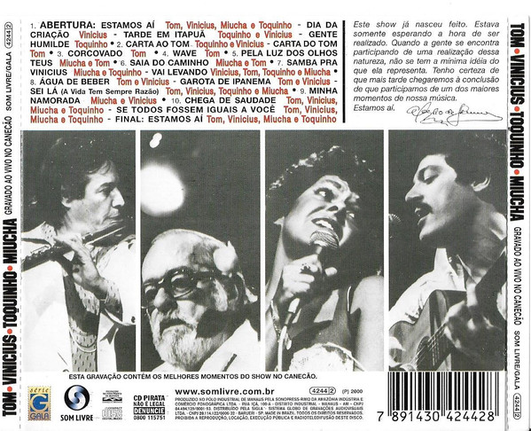 Antonio Carlos Jobim & Vinicius de Moraes & Toquinho & Miucha - Ao Vivo No Canecão | Som Livre (4244-2) - 2