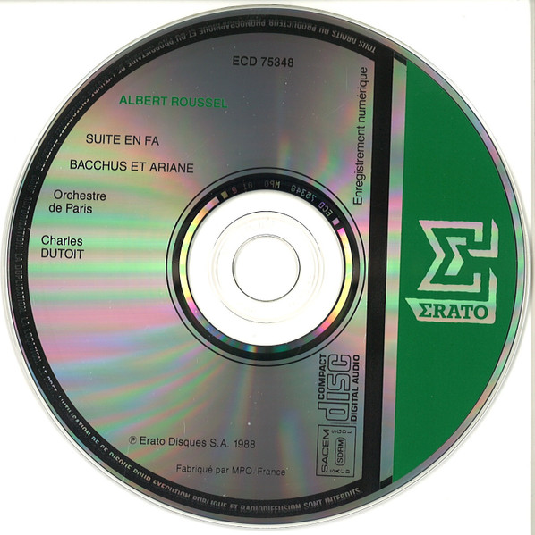Albert Roussel - Orchestre De Paris , Charles Dutoit - Bacchus & Ariane / Suite En Fa | Erato (ECD 75348) - 3