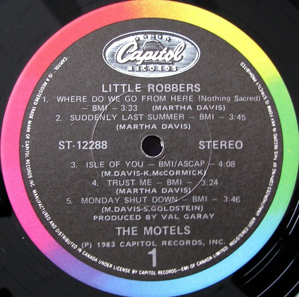 The Motels - Little Robbers | Capitol Records (ST-12288) - 2