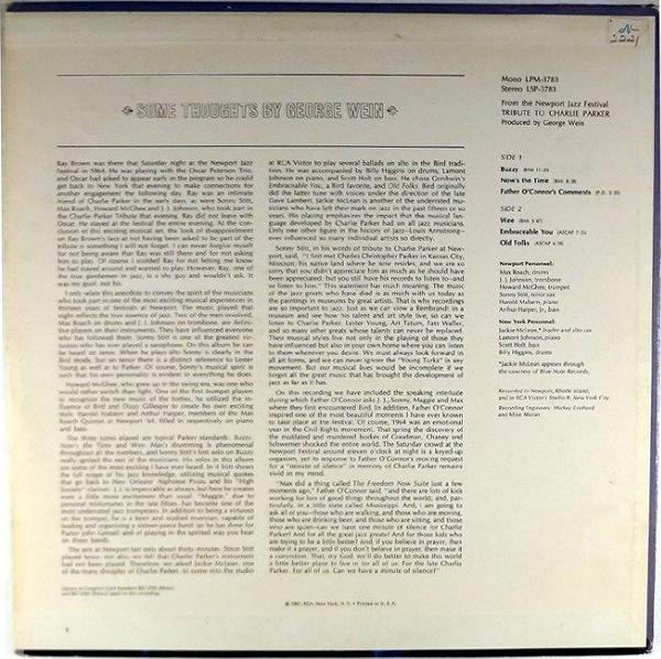 Newport Parker Tribute All Stars - Tribute To Charlie Parker From The Newport Jazz Festival | RCA Victor (LSP 3783) - 2 Newport Parker Tribute All Stars - Tribute To Charlie Parker From The Newport Jazz Festival | RCA Victor (LSP 3783) - 2