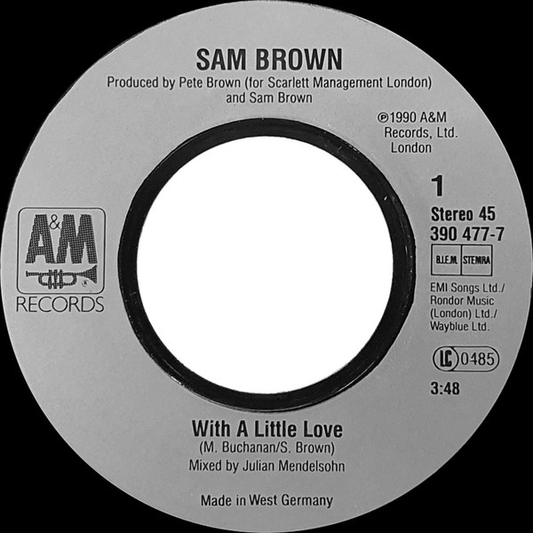 Sam Brown - With A Little Love | A&M Records (390 477-7) - 3 Sam Brown - With A Little Love | A&M Records (390 477-7) - 3