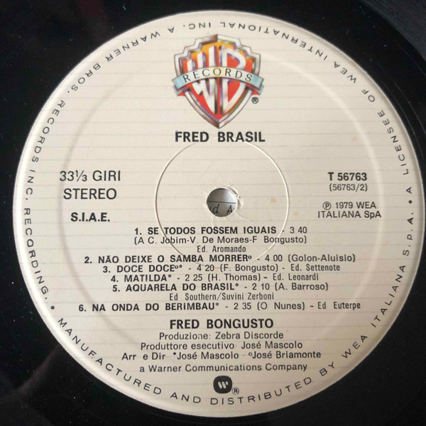 Fred Bongusto - Fred Brasil | Warner Bros. Records (T56763) - 3