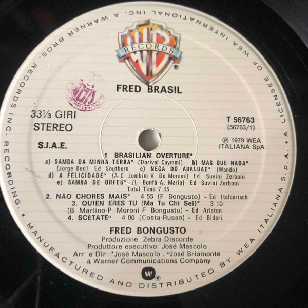 Fred Bongusto - Fred Brasil | Warner Bros. Records (T56763) - 4