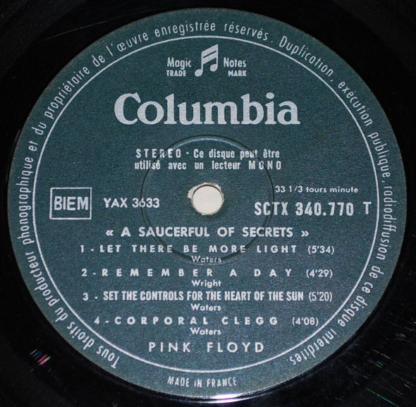 Pink Floyd - A Saucerful Of Secrets | Columbia (SCTX 340.770) - 3 Pink Floyd - A Saucerful Of Secrets | Columbia (SCTX 340.770) - 3