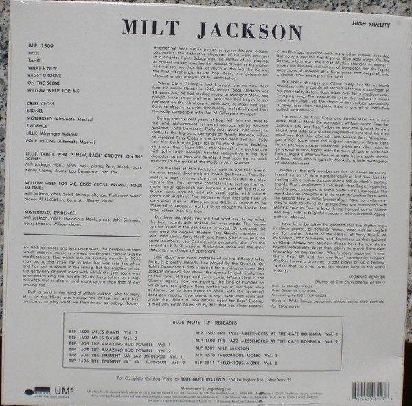 Milt Jackson With John Lewis , Percy Heath , Kenny Clarke , Lou Donaldson And The Thelonious Monk Quintet - Milt Jackson With John Lewis, Percy Heath, Kenny Clarke, Lou Donaldson And The Thelonious Monk Quintet | Blue Note (4508227) - 3 Milt Jackson With John Lewis , Percy Heath , Kenny Clarke , Lou Donaldson And The Thelonious Monk Quintet - Milt Jackson With John Lewis, Percy Heath, Kenny Clarke, Lou Donaldson And The Thelonious Monk Quintet | Blue Note (4508227) - 3