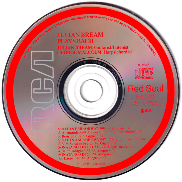 Julian Bream , Johann Sebastian Bach - Julian Bream Plays Bach | RCA Red Seal (RD89654) - 3