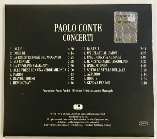 Paolo Conte - Concerti | CGD (2292-44974-2) - 2