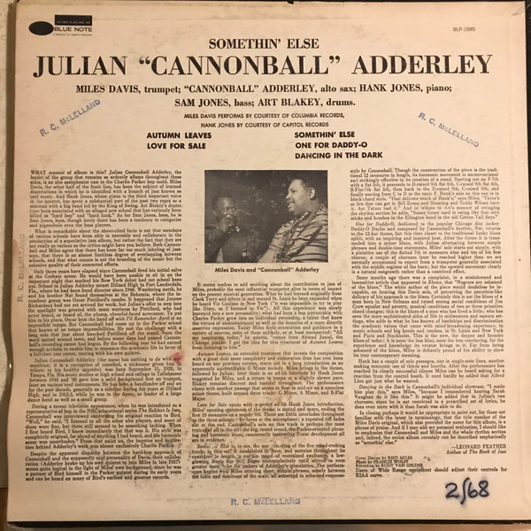 Cannonball Adderley - Somethin' Else | Blue Note (BLP 1595) - 2 Cannonball Adderley - Somethin' Else | Blue Note (BLP 1595) - 2