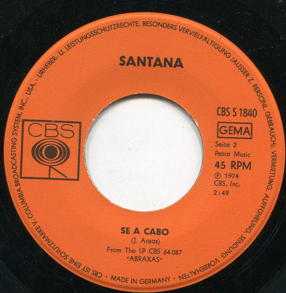 Santana - Samba Pa Ti | CBS (CBS S 1840) - 4
