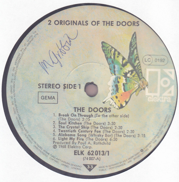 The Doors - 2 Originals Of The Doors | Elektra (ELK 62 013) - 2 The Doors - 2 Originals Of The Doors | Elektra (ELK 62 013) - 2