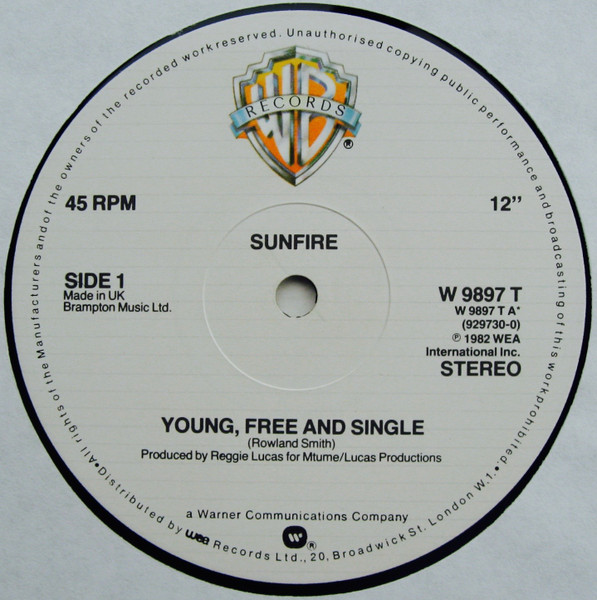 Sunfire - Young Free And Single / Shake Your Body / Feet | Warner Bros. Records (W 9897 T) - 3 Sunfire - Young Free And Single / Shake Your Body / Feet | Warner Bros. Records (W 9897 T) - 3