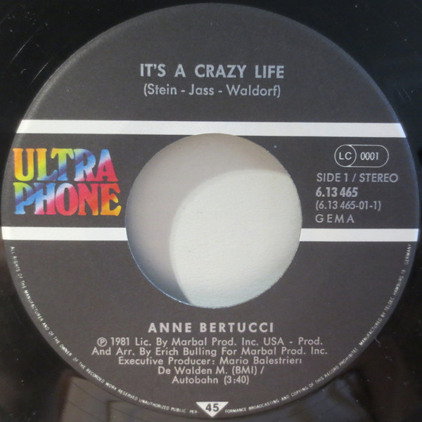 Anne Bertucci - It's A Crazy Life | Ultraphone (6.13465) - 3