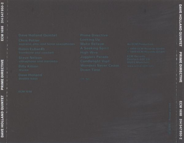 Dave Holland Quintet - Prime Directive | ECM Records (ECM 1698)