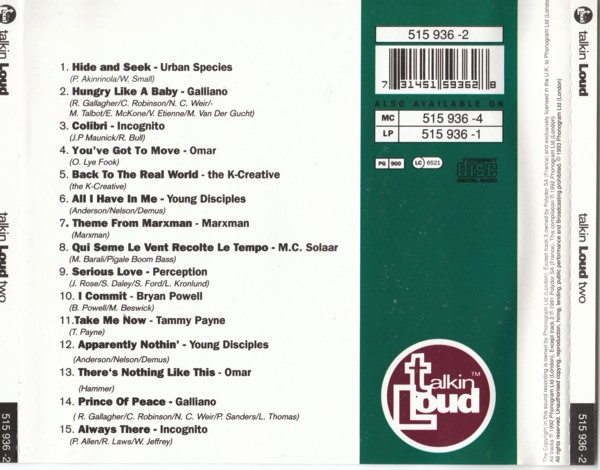 Various - Talkin Loud Two | Talkin' Loud (515 936-2) - 2 Various - Talkin Loud Two | Talkin' Loud (515 936-2) - 2