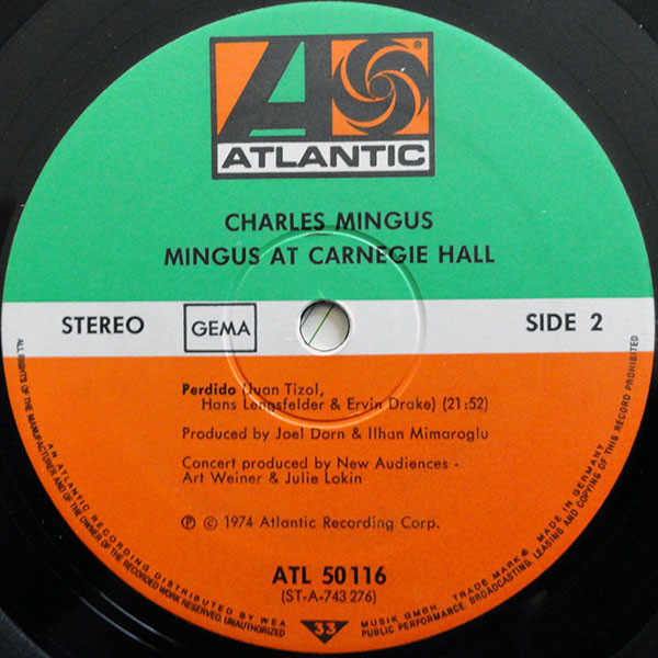 Charles Mingus - Mingus At Carnegie Hall | Atlantic (ATL 50 116) - 4