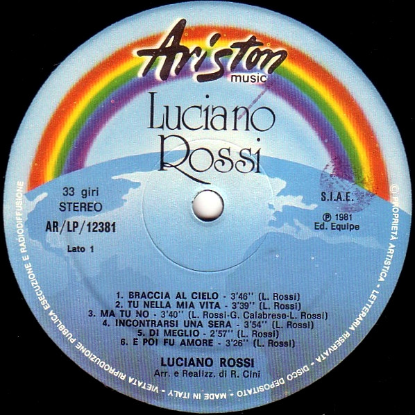 Luciano Rossi - Luciano Rossi | Ariston Music (AR/LP/12381) - 3 Luciano Rossi - Luciano Rossi | Ariston Music (AR/LP/12381) - 3
