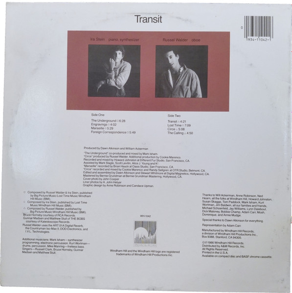 Ira Stein & Russel Walder - Transit | Windham Hill Records (WH 1042) - 2