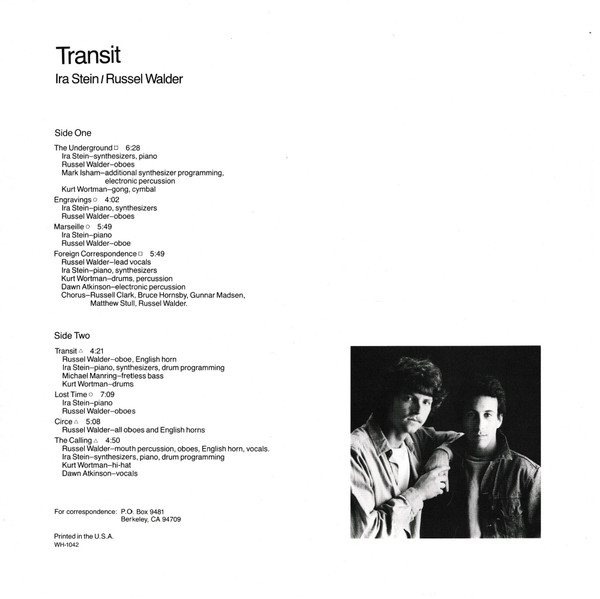 Ira Stein & Russel Walder - Transit | Windham Hill Records (WH 1042) - 3