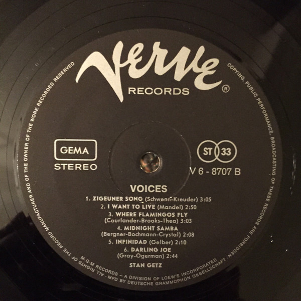Stan Getz - Voices | Verve Records (V6-8707) - 4