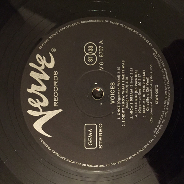 Stan Getz - Voices | Verve Records (V6-8707) - 3