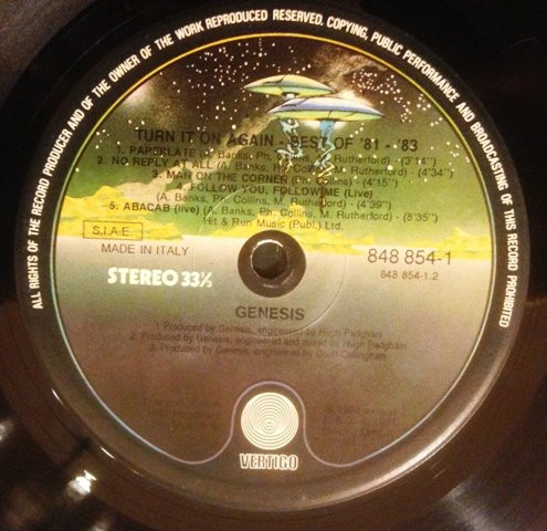 Genesis - Turn It On Again - Best Of 81-83 | Vertigo (848 854-1) - 4