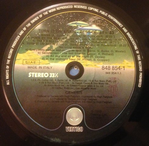 Genesis - Turn It On Again - Best Of 81-83 | Vertigo (848 854-1) - 3