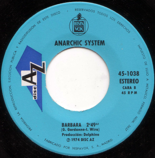 Anarchic System - Cherie Sha La La | Disc'Az (45-1038) - 4