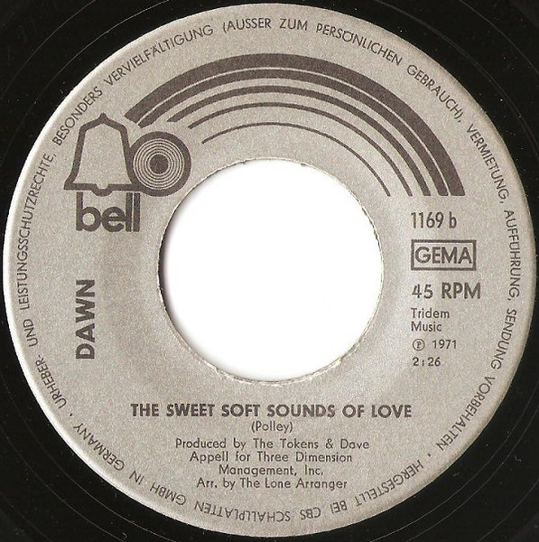 Dawn - What Are You Doing Sunday | Bell Records (1169) - 4