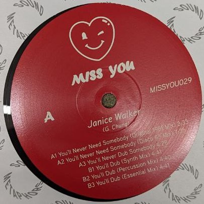 Janice Walker - You'll Never Need Somebody | Miss you (MISSYOU029) - 3 Janice Walker - You'll Never Need Somebody | Miss you (MISSYOU029) - 3