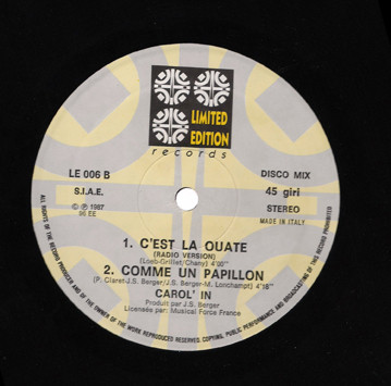Carol'in - C'est La Ouate | Limited Edition Records (LE-006) - 3 Carol'in - C'est La Ouate | Limited Edition Records (LE-006) - 3