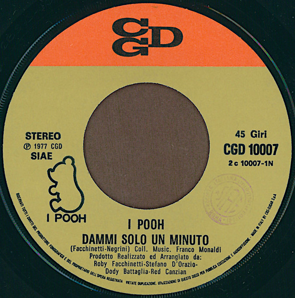 Pooh - Dammi Solo Un Minuto | CGD (CGD 10007) - 3