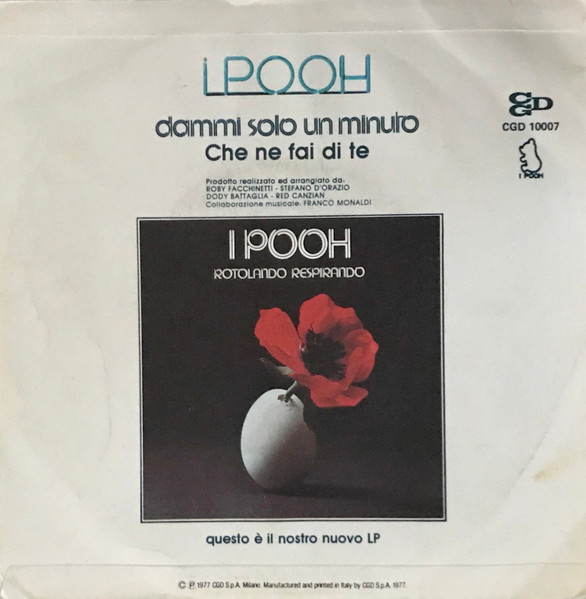 Pooh - Dammi Solo Un Minuto | CGD (CGD 10007) - 2