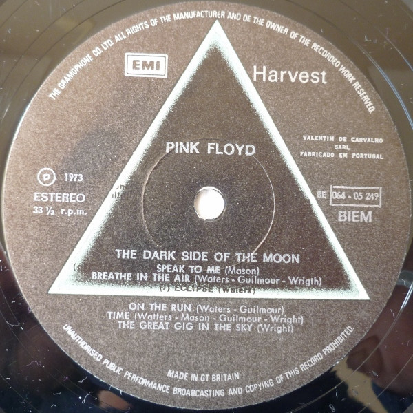 Pink Floyd - The Dark Side Of The Moon | Harvest (SHVL 804) - 3