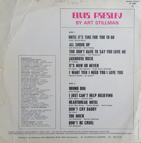 Art Stillman - Hommage A Elvis Presley | Les Tréteaux (6095) - 2