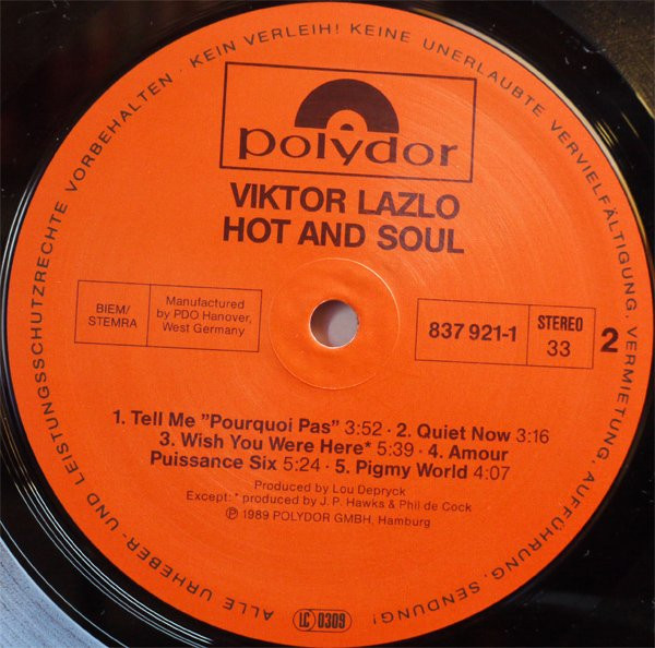 Viktor Lazlo - Hot And Soul | Polydor (837 921-1) - 4 Viktor Lazlo - Hot And Soul | Polydor (837 921-1) - 4
