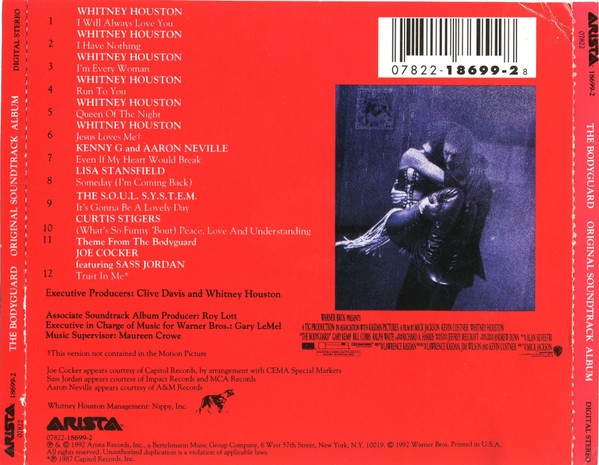 Various - The Bodyguard (Original Soundtrack Album) | Arista (07822-18699-2) - 3