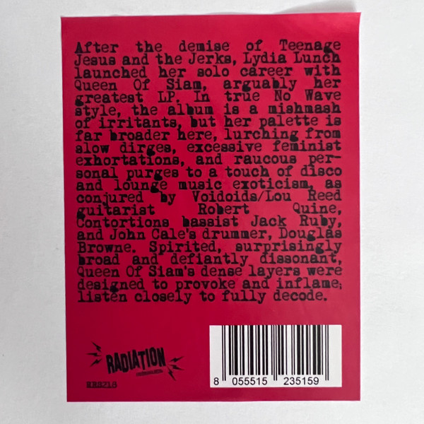 Lydia Lunch - Queen Of Siam | Radiation Reissues (RRS218) - 3