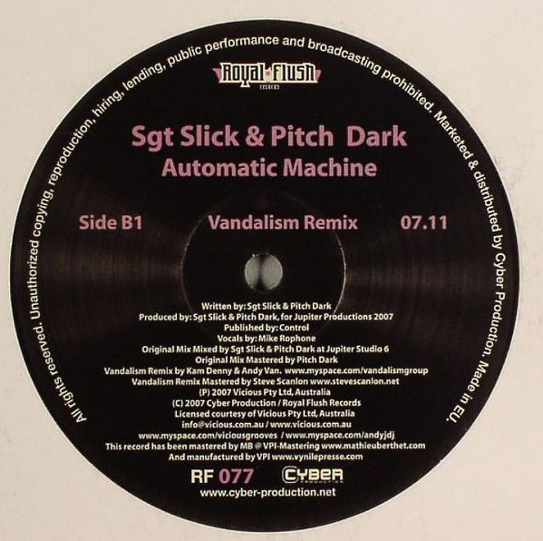Sgt. Slick & Pitch Dark - Automatic Machine | Royal Flush Records (RF077) - 2 Sgt. Slick & Pitch Dark - Automatic Machine | Royal Flush Records (RF077) - 2