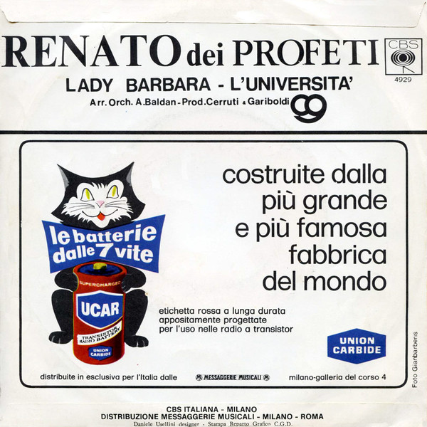 Renato Dei Profeti - Lady Barbara | CBS (4929) - 2
