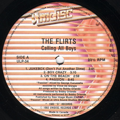 The Flirts - Calling All Boys [Vinyl] | Unidisc (ULP 34) - 2