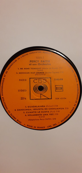 Percy Faith & His Orchestra - Viva! La Musique Du Mexique | CBS (S 62 410) - 4