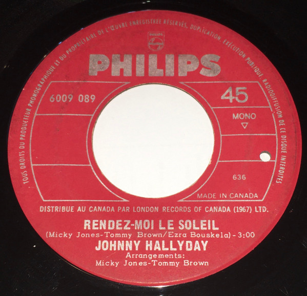 Johnny Hallyday - Deux Amis Pour Un Amour | Philips (6009 089) - 2