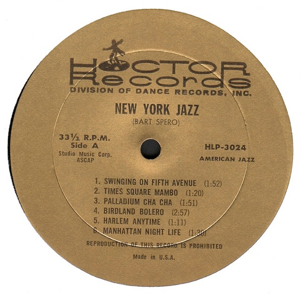Bart Spero - New York Jazz Vol. 1 | Hoctor Records (HLP-3024) - 3 Bart Spero - New York Jazz Vol. 1 | Hoctor Records (HLP-3024) - 3