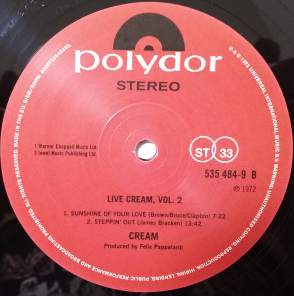 Cream - Live Cream Volume II | Polydor (535484-9) - 4