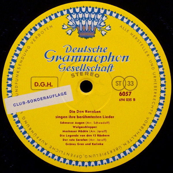 Don Kosaken Chor Serge Jaroff - Die Don Kosaken Singen Ihre Berühmtesten Lieder | Deutsche Grammophon (6057) - 4 Don Kosaken Chor Serge Jaroff - Die Don Kosaken Singen Ihre Berühmtesten Lieder | Deutsche Grammophon (6057) - 4