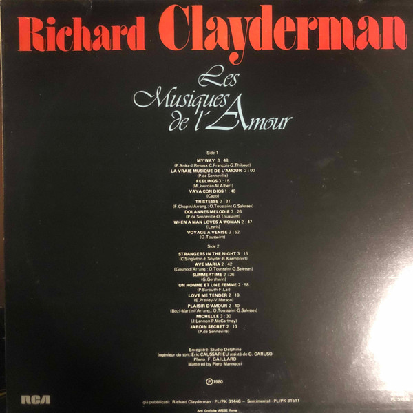 Richard Clayderman - Les Musiques De L'Amour | RCA (PL 31536) - 2