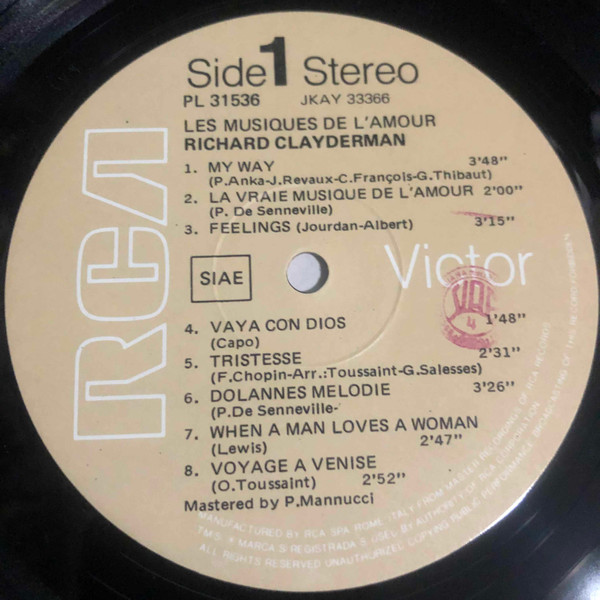 Richard Clayderman - Les Musiques De L'Amour | RCA (PL 31536) - 3