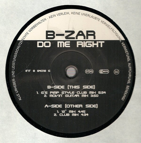 B-Zar - Do Me Right | Blow Up (INT 8 84018 6)