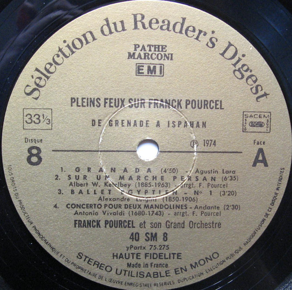 Franck Pourcel - Pleins Feux Sur Franck Pourcel 8 (De Grenade À Ispahan) | Reader's Digest (40 SM 8) - 3 Franck Pourcel - Pleins Feux Sur Franck Pourcel 8 (De Grenade À Ispahan) | Reader's Digest (40 SM 8) - 3
